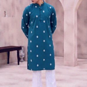 Luxury Panjabi Ocean Blue