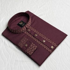 Premium Embroidery Panjabi Merun