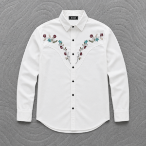 Embroidery Full Shirt White