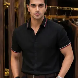RIB HALF SHIRT